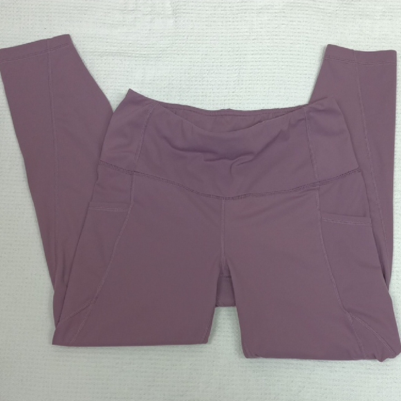 Yogalicious Pants - Yogalicious Lux Womens Purple Leggings / Pockets / Tummy Control sz M